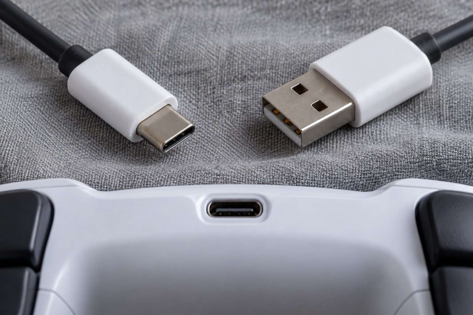 Detalle de dos conectores USB y un puerto de mando para comprobar una conexión por cable.